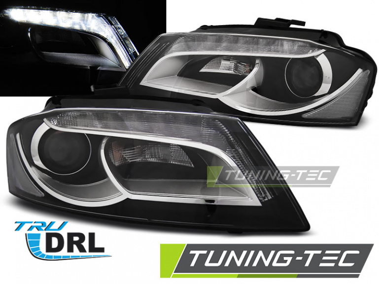 LED Tagfahrlicht Scheinwerfer für Audi A3 8P 08-12 schwarz